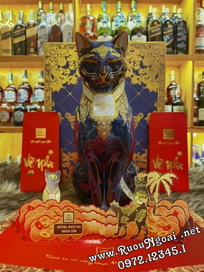 Rượu Mèo Sứ Royal Darius XO Gold 23K