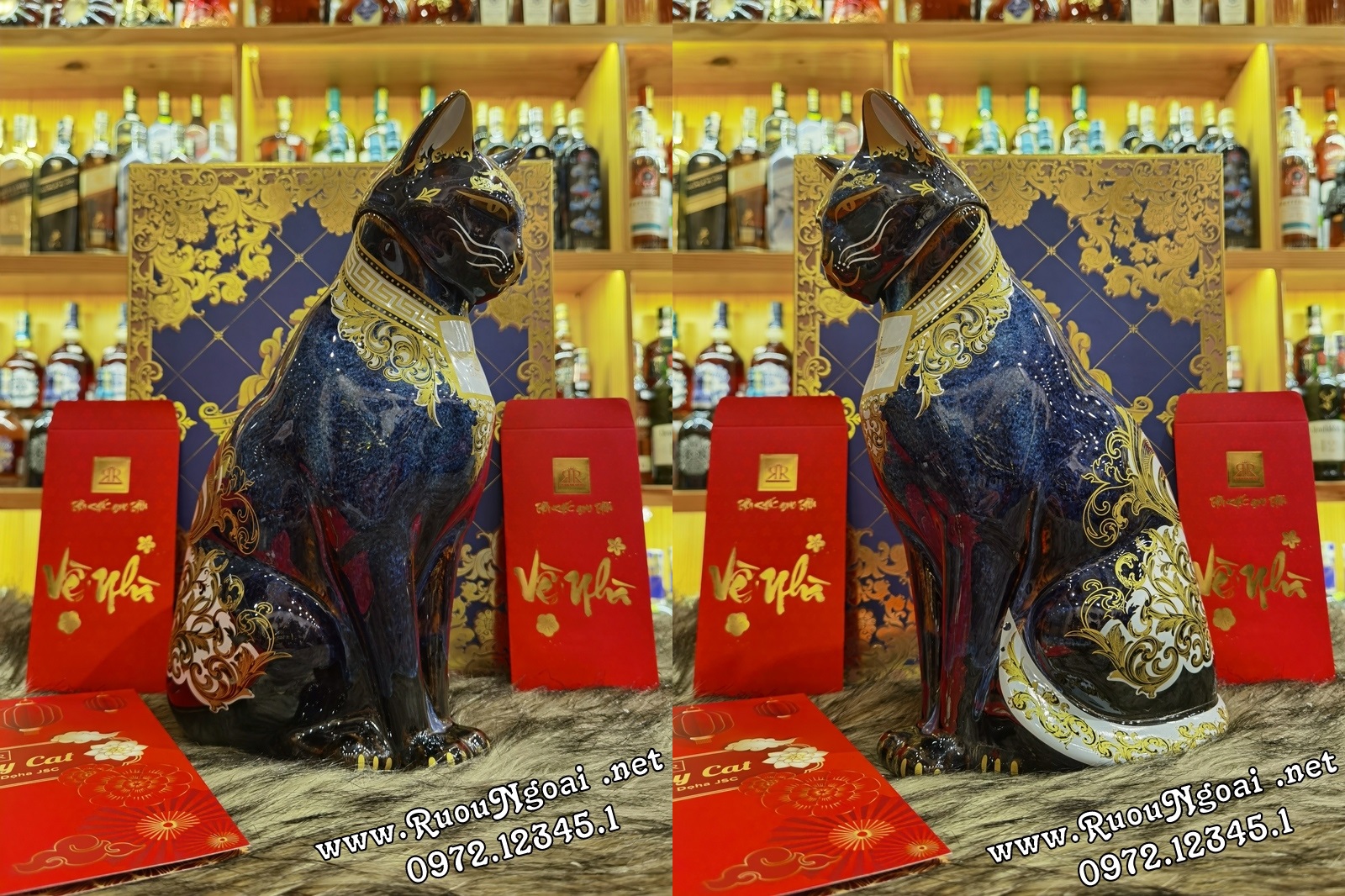 Rượu Mèo Sứ Royal Darius XO Gold 23k 18